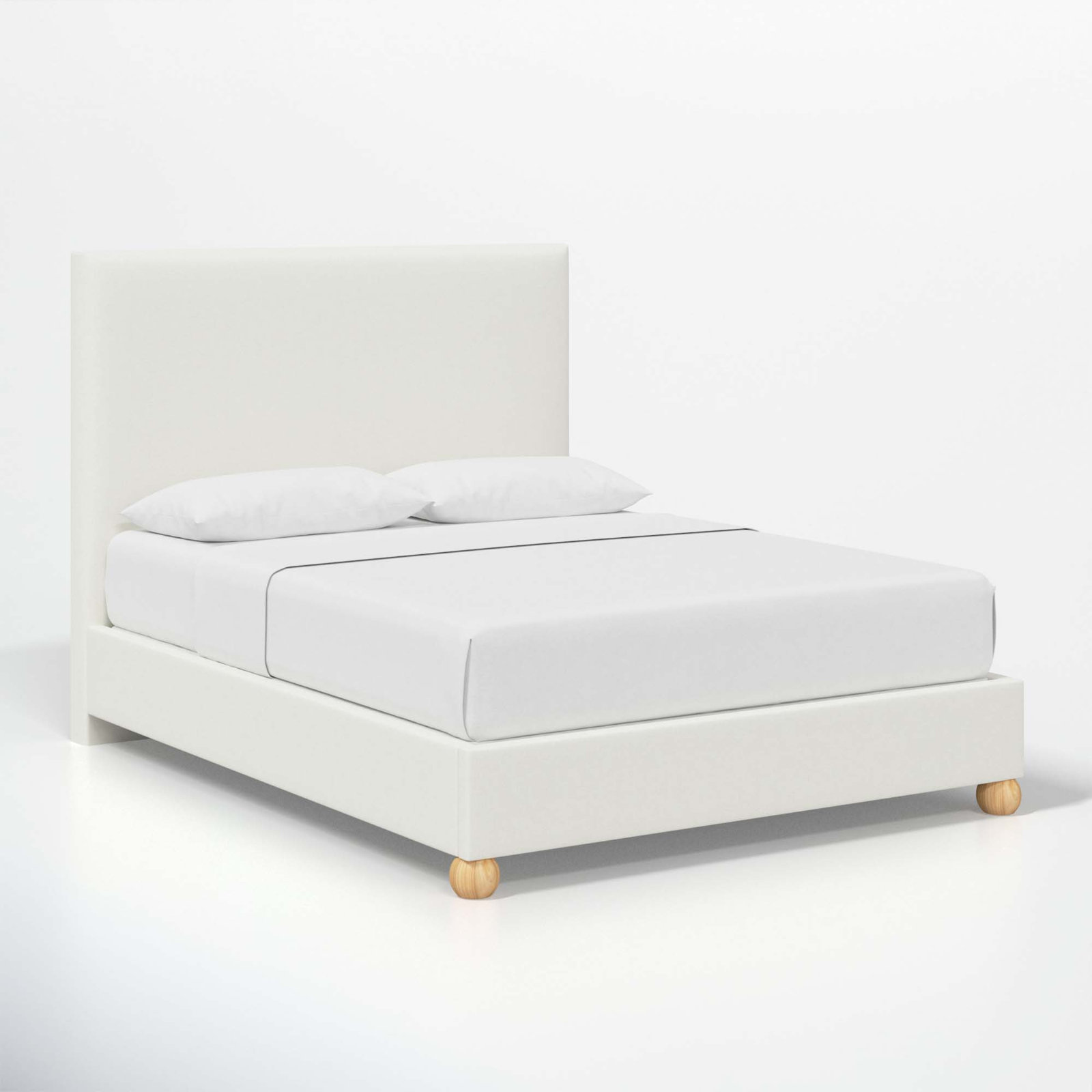 Benita Upholstered Bed, King, Zuma White Textured Linen
