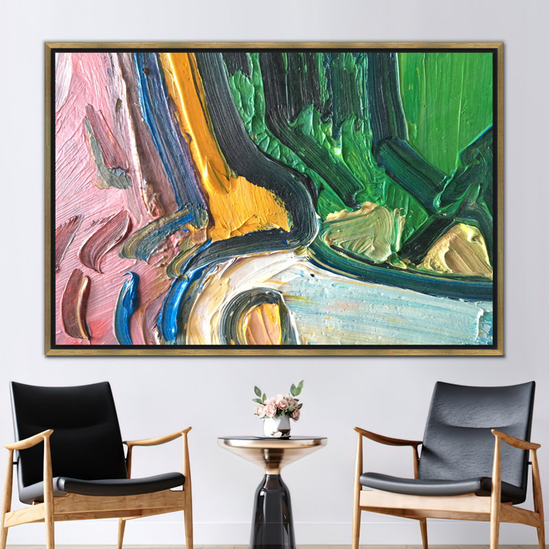 «Abstract Abstract 3D Effect Wall Art», affiche de peinture sur toile acrylique colorée moderne par Etsy, H 33 po x l 45 po