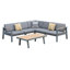 Ensemble de conversation modulaire en teck avec coussins 4 pièces Raven-1076903145