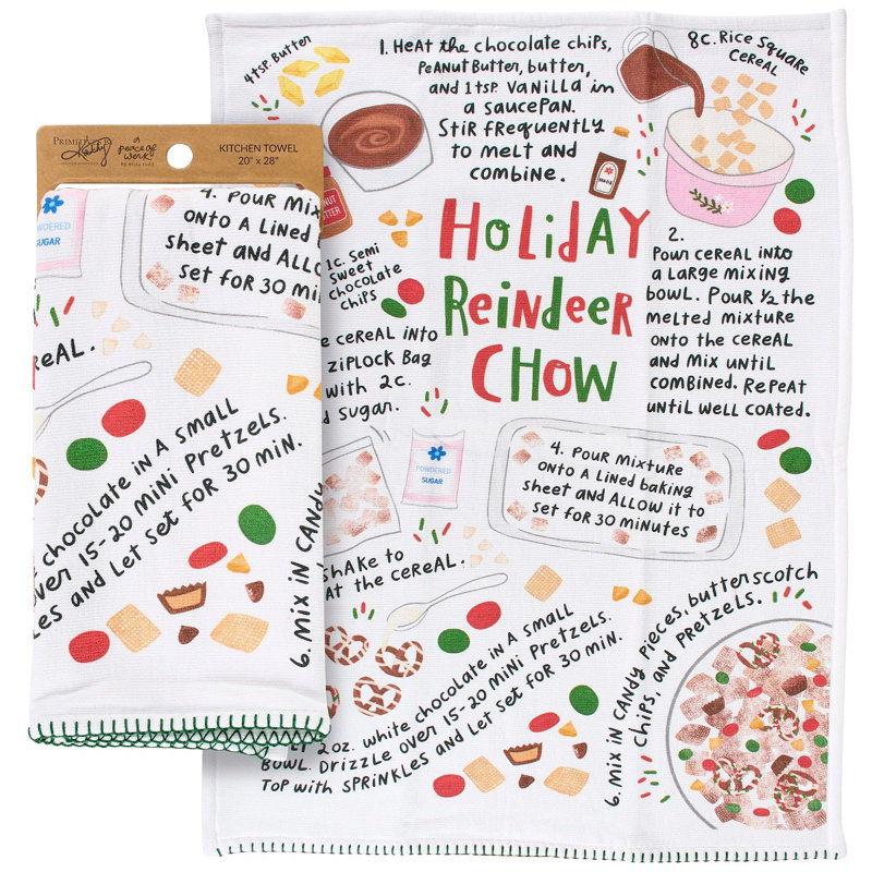  Holiday Reindeer Chow Kitchen Towel