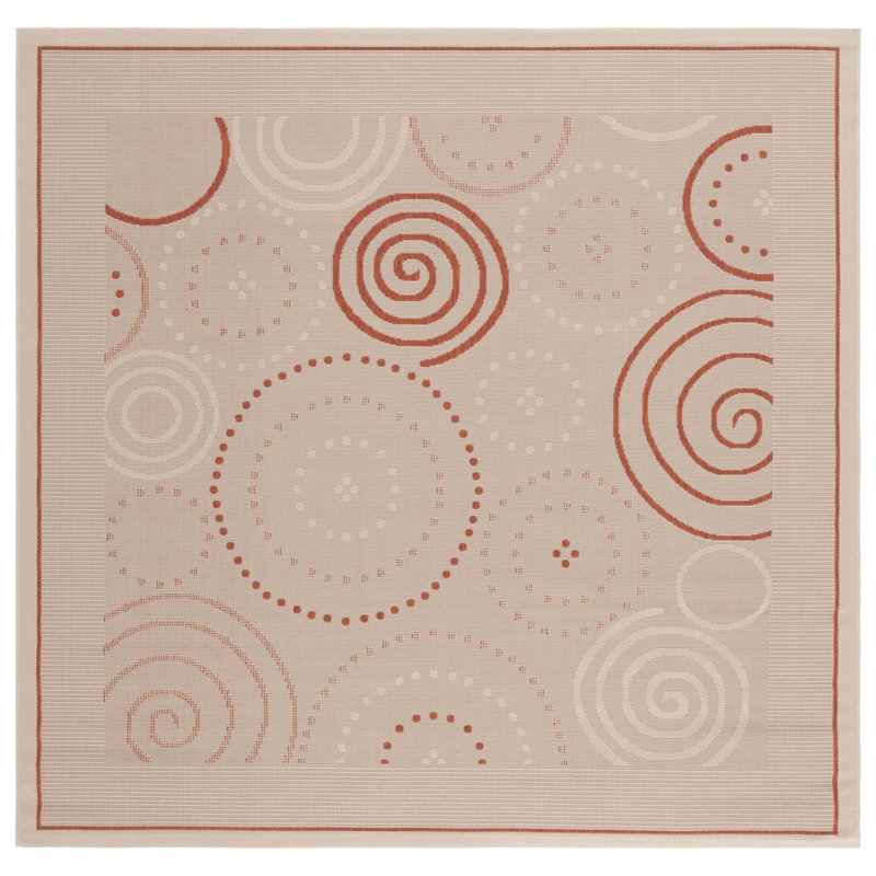 Herefordshire Performance Geometric Indoor/Outdoor Area Rug, Square 6'7"