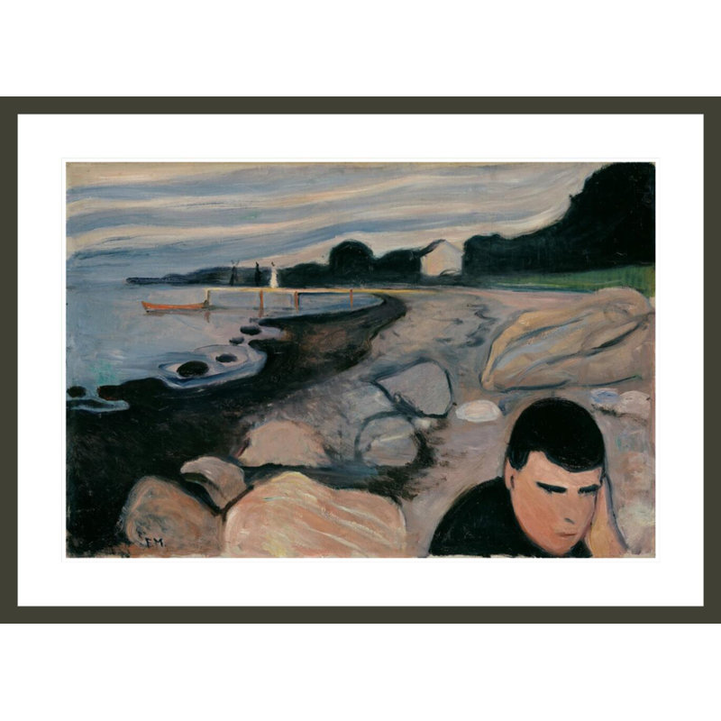 Melancholy by Edvard Munch -Framed Giclee Print, 30.3" H x 41.5" W