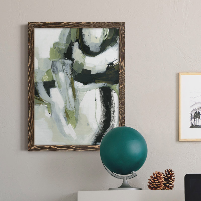 Onyx vert I - Peinture sur toile encadrée, Noyer, H 24 po x l 20 po x P 1 po