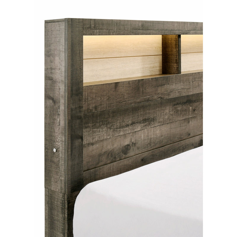 Platform Storage Bed With Built-In Lighting, King