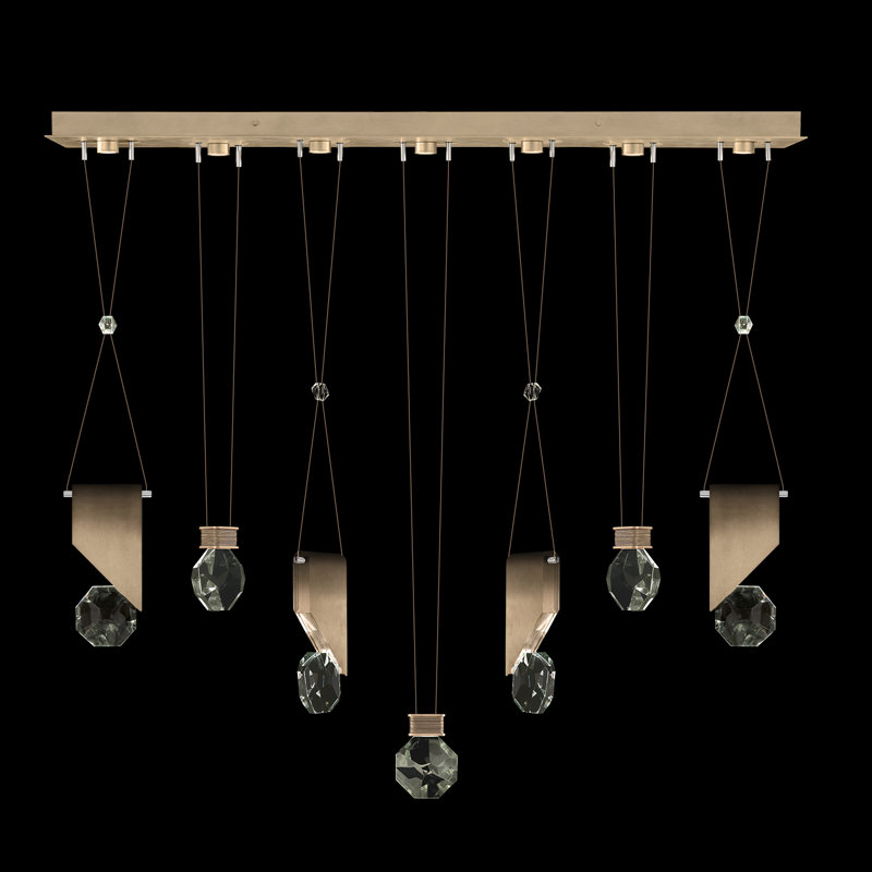 Luminaire suspendu linéaire l 60 po Aria, Bronze ombré doux