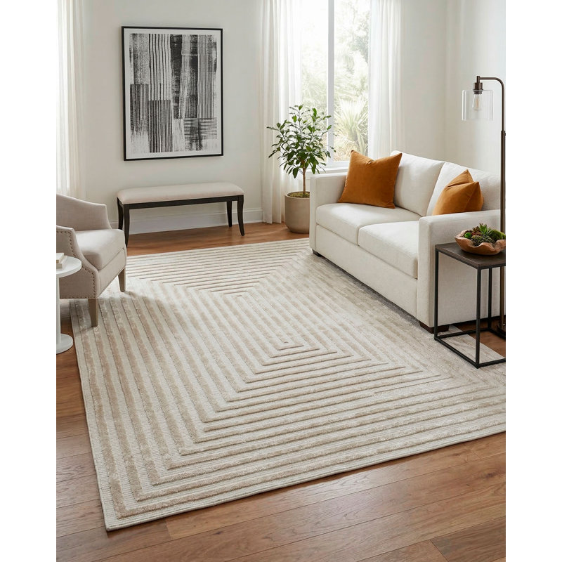 Utopia Geometric Area Rug in Gray, Rectangle 4' x 5'8"