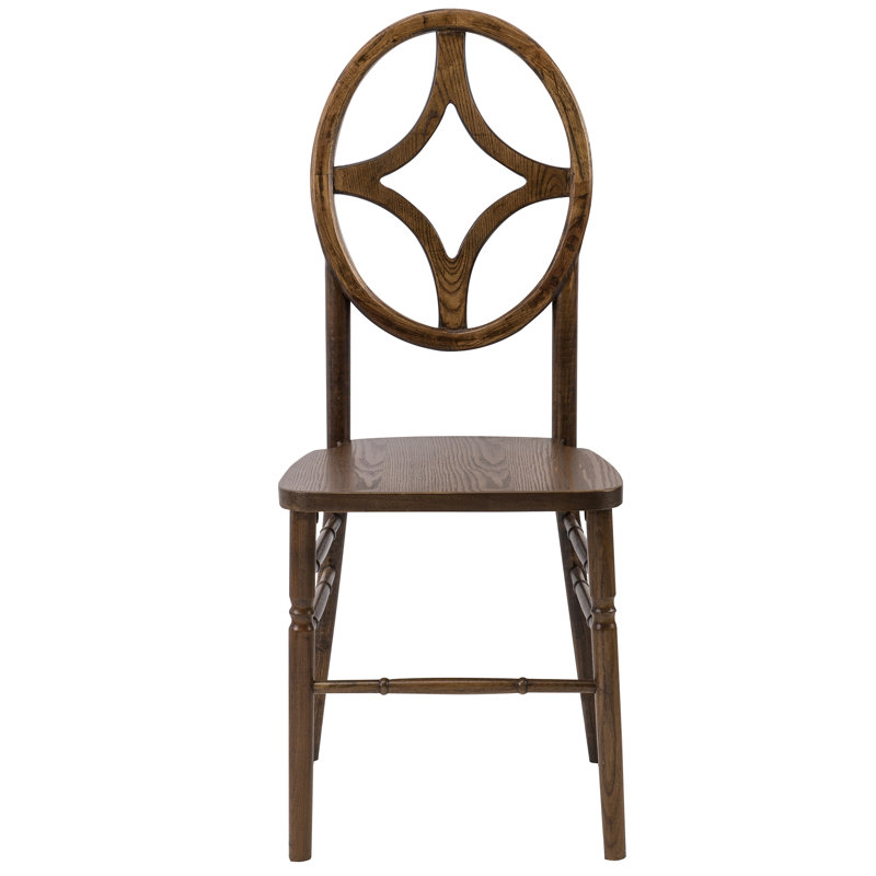 Chaise en bois massif Reyna, Noyer foncé