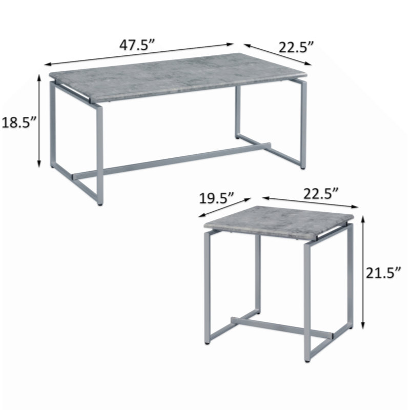 Occasional Set With Trestle Base