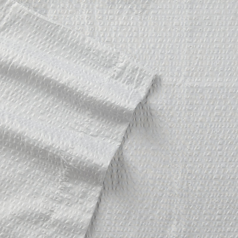 Ensemble de draps Seersucker, Très grand + 4 taies d'oreillers, Blanc