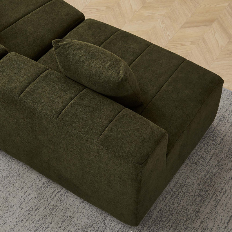 Canapé modulaire Chenille, Chenille verte