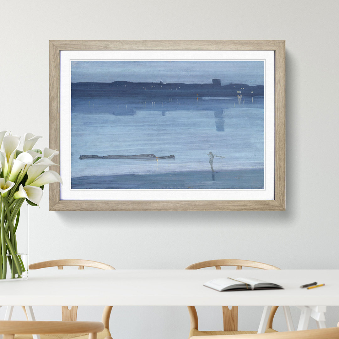Nocturne Blue and Silver by James Mcneill Whistler - Framed Print