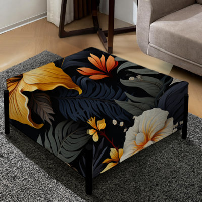 Tropical Hibiscus Floral Paradise - Grand repose-pieds carré floral