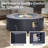 50000BTU, 12" H x 40.5" W Outdoor Iron Propane Fire Pit Table with Lid and Wind Guard