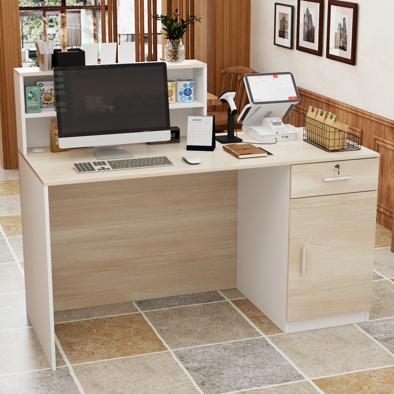 Anjila Rectangle Manufactured Wood Reception Desk