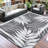 Outdoor Waterproof Reversible Rug – Modern Grey White Plastic Patio Carpet, Heavy Duty, UV Resistant, Easy Clean, Washable – For Garden, Deck, Backyard, Poolside – 9x18ft-1773513064-1773513067