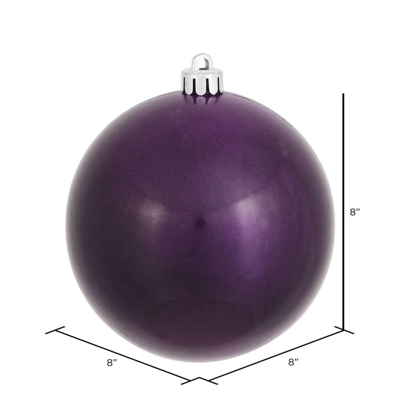Ornements en boule, Bonbon prune, H 8 po x l 8 po x P 8 po