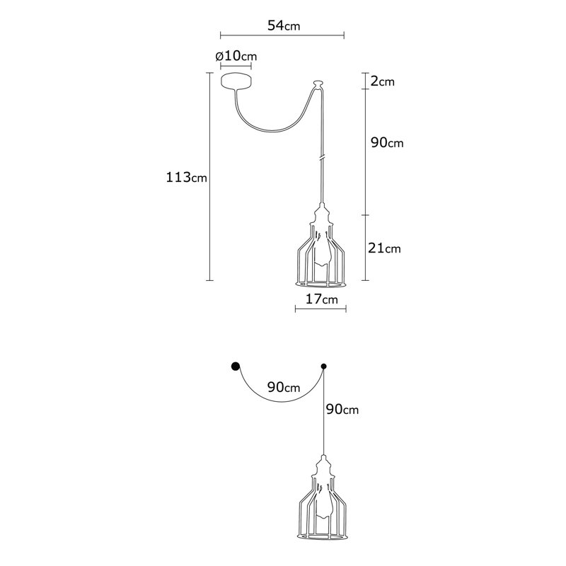 Luminaire suspendu géométrique 1 lumière Downham