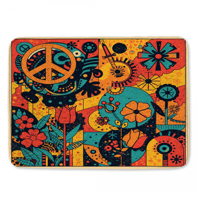 Tapis de bain rétro floral