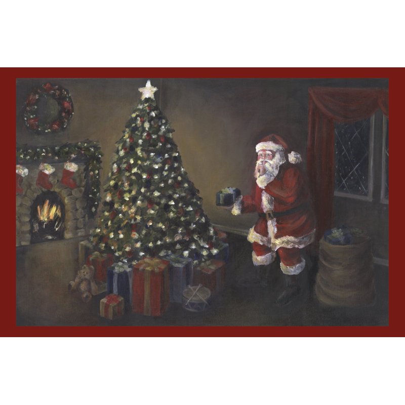 Sneaky Santa - Wrapped Canvas Print, 81cm H x 122cm W x 3.8cm D