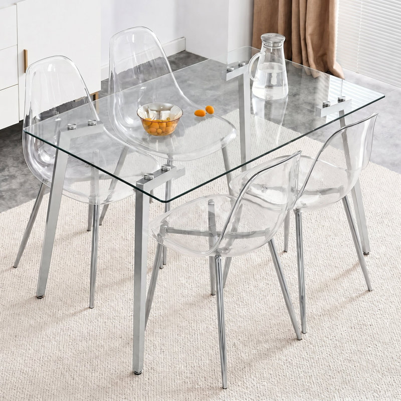Ensemble de salle à manger 5 pièces Modern Glam, Argent