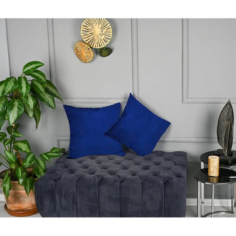 Matte Velvet Cushion Cover - 1 Pc, 61cm x 61cm, Duke Blue