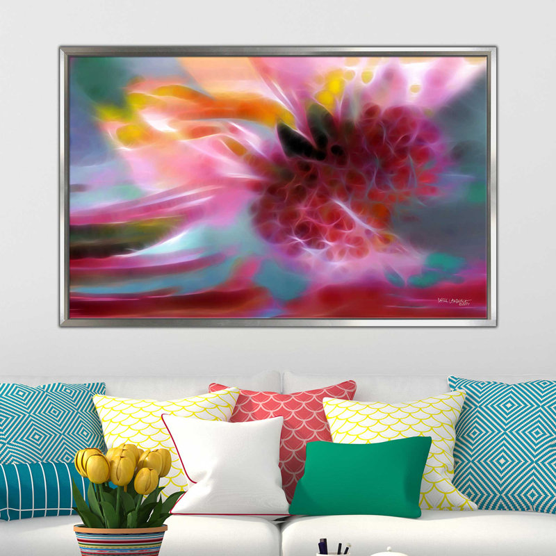 «Le fruit de l'esprit. Galatians 5: 22 ', impression, H 27,5 po x l 43,5 po x P 2 po, Cadre flottant argent