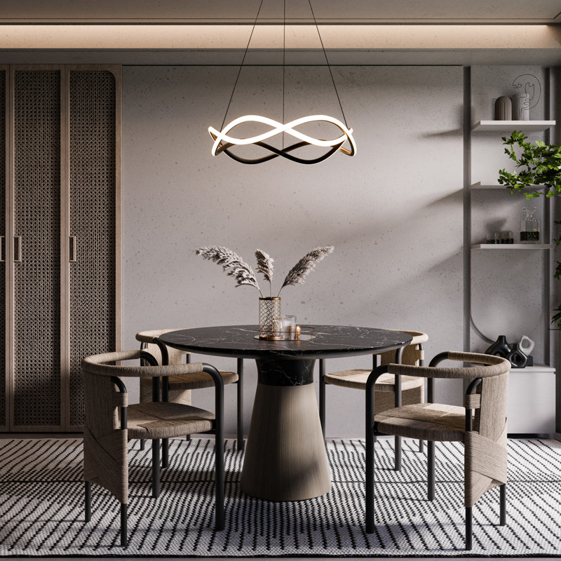 Black Aluminum LED Chandelier with Silicon Diffusers