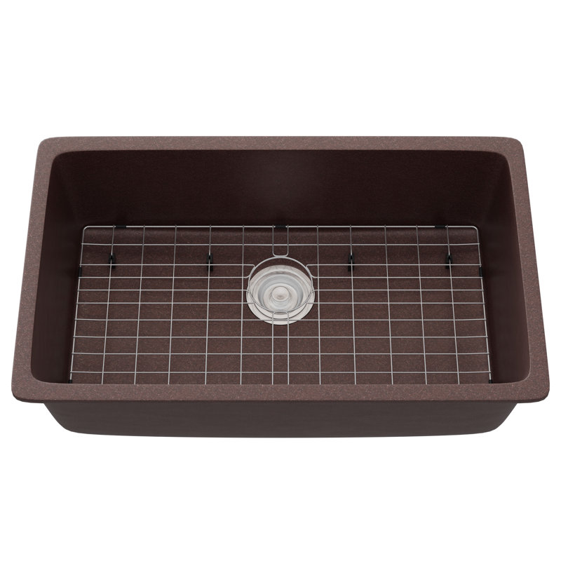 Évier de cuisine StoneCore à cuve de 76 cm (30 pouces) en pierre Sienna avec accessoires