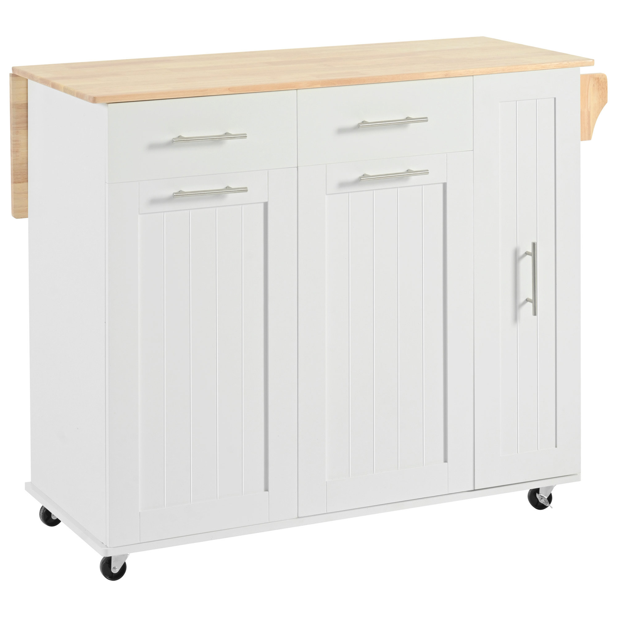 Latitude Run® Kitchen Island with Drop Leaf, Kitchen Storage Cart with ...
