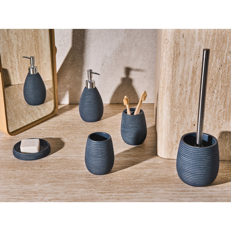 Bathroom Accessory Set, Dark Blue