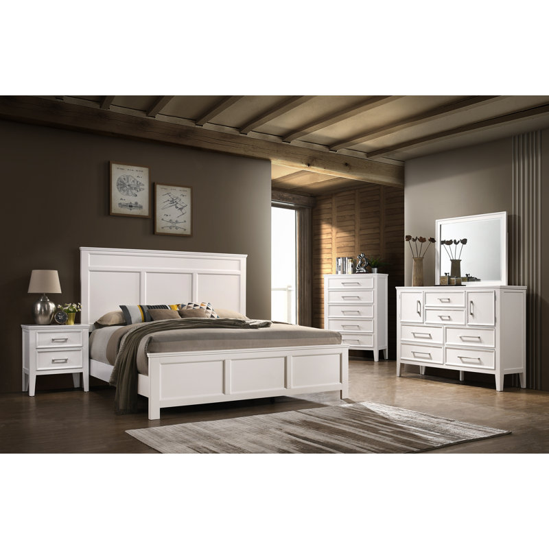 Table de chevet 2 tiroirs Jonnathan, Blanc