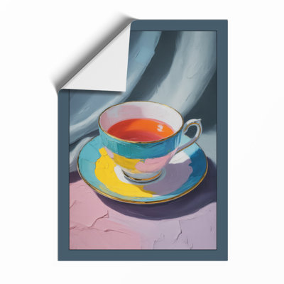 Teacup and Lemon Modern - Framed Print