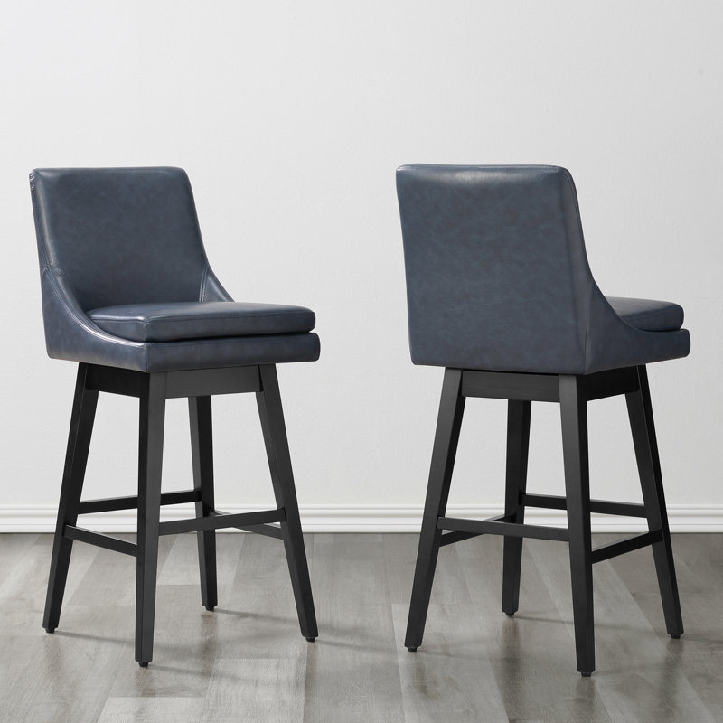 Tabouret de bar et de comptoir pivotant Aleksy, Tabouret de bar (siège d'une hauteur de 30 po), Bleu très foncé