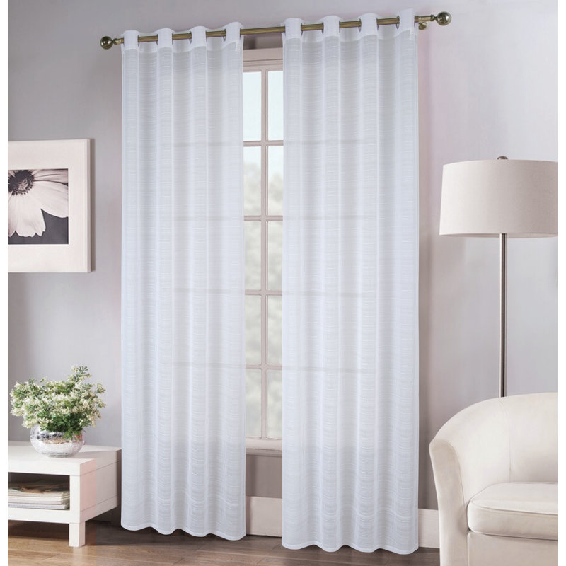 Hayle Semi Sheer Curtain Single Panel, White