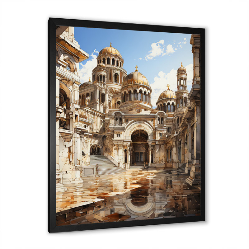 «Damaiah Emperor Justinian I Temple», reproduction sur toile, H 40 po x l 30 po x P 1,5 po, Cadre photo noir