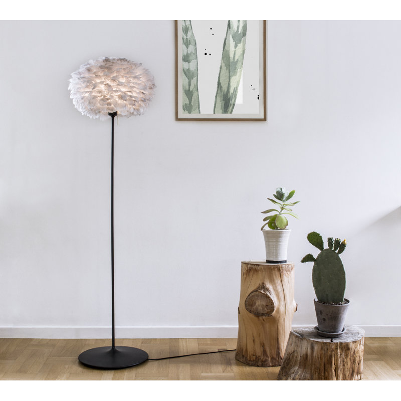 Eos 66.9'' Traditional Floor Lamp, Black, Light Brown