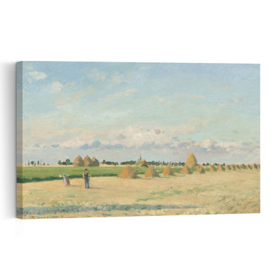Landscape, Ile-De-France, 1873 Contemporary Architecture Landscape Wall Art Print by Camille Pissarro - 1 Piece Wrapped Canvas Wall Art