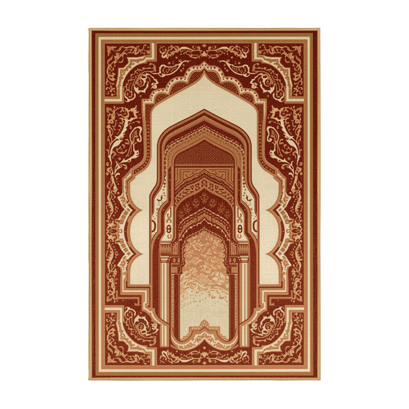 Tapis oriental doux et moelleux à motif oriental Eichhorn brun - reliure brun clair, 7 x 9