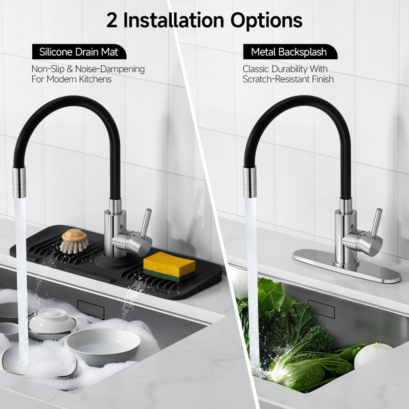 Professional Dual-Mode Pull-Out Kitchen Faucet: 360° Swivel Spout, High-Pressure Stainless Steel, Water-Saving Design Easy Installation for Kitchens and RVs