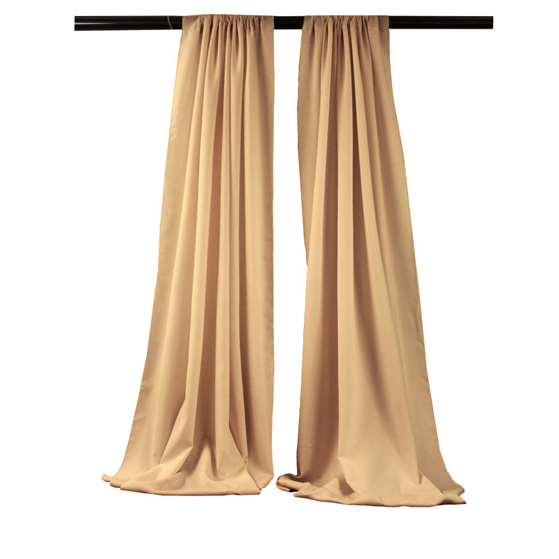 Angiens Polyester Semi-Sheer Drape Pair, Khaki