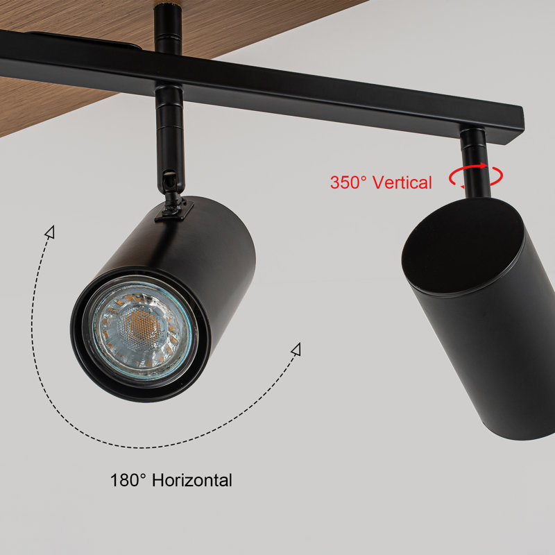 5-Light Ceiling Track Spotlight with Rotatable Arms & Adjustable Heads