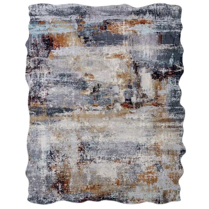 Lismore Abstract Area Rug in Gray, Novelty 7'9" x 9'9"