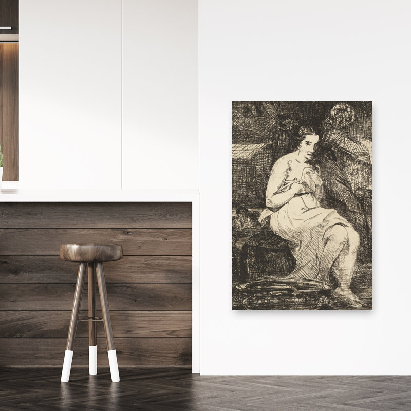 La Toilette, 1862, estampe d'art mural abstrait contemporain, H 48 po x l 32 po