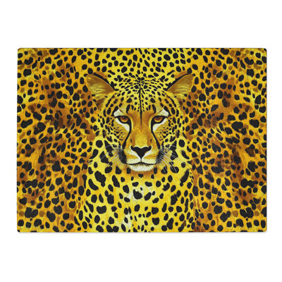 Cheetah Pattern  Glass Chopping Board