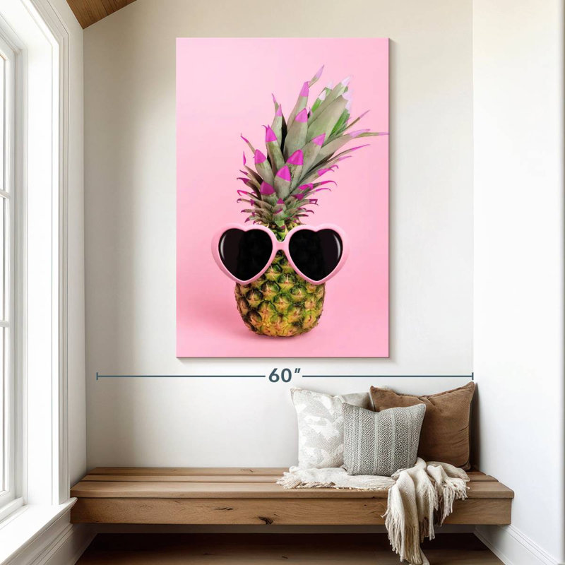 Pink Chic Pineapple, 51" H x 34" W