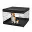 Parc pour chien 4 panneaux pliables pour chien en métal avec couvercle inférieur