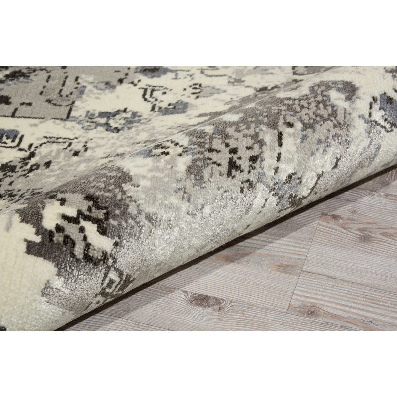 Tapis blanc moderne Cannes, Rectangle 5 pi 6 po x 8 pi