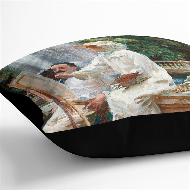 The Fountain, Villa Torlonia Scatter Cushion, 40cm H x 40cm W x 15cm D, Black