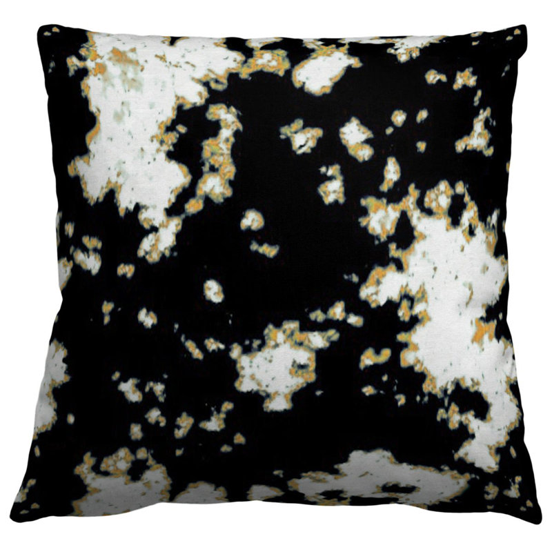 Batik Pillow Cover & Insert, Black/Yellow/White, 12" H x 20" W, Rectangular