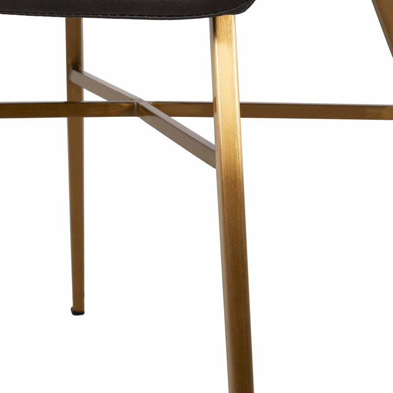 Channing Contemporary Brown Faux Leather Armchair with Metal Legs